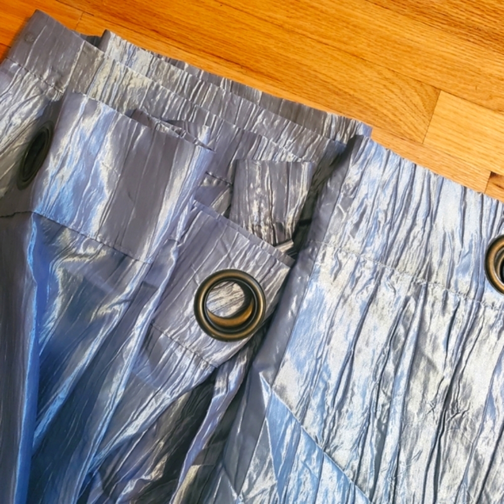 Shimmering Blue and Silver Curtains with Grommets